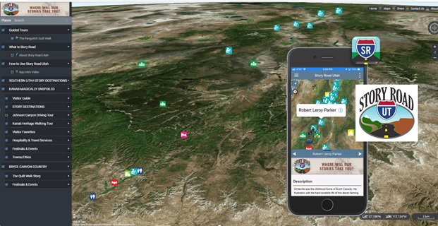 Screenshot of map for Story Road Utah