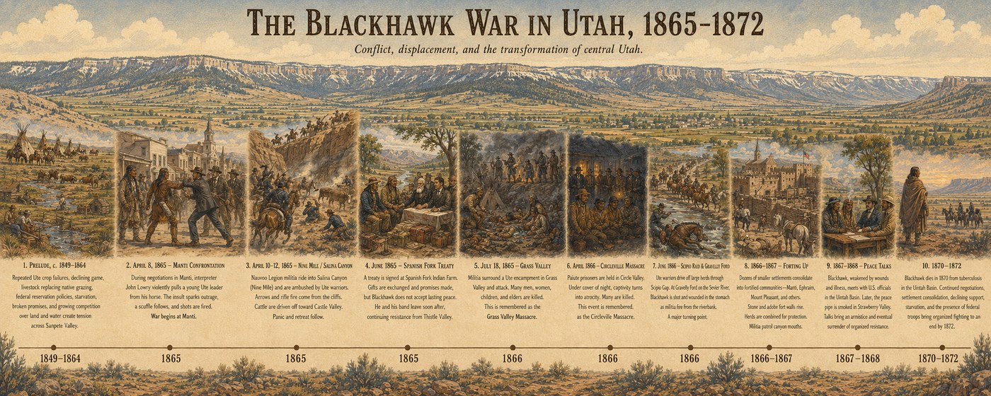 Illustrated timeline for Blackhawk War