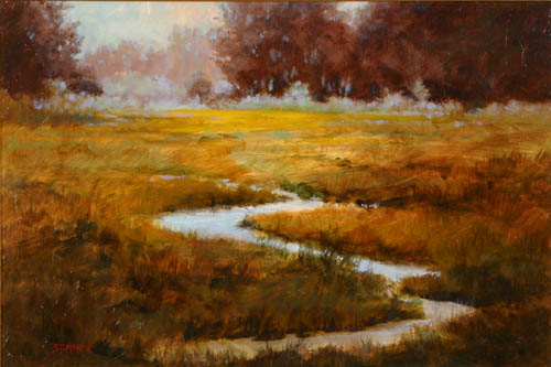 Meadowland Oil on Board by Shirley McKay