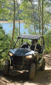 Photo Credit: Sanpete County Travel Polaris RZR 900 on the Arapeen OHV Trail #12 east of Fairview Utah. Huntington Reservoir is seen in the background.