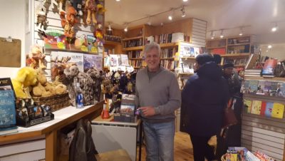 Author James Nelson at book signing at Dolly's in Park City, Utah.